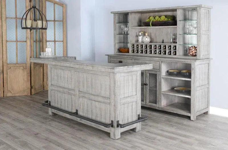 Alpine Grey Buffet And Hutch for Dining Room Buffets & Curios LOOMLAN By Sunny D