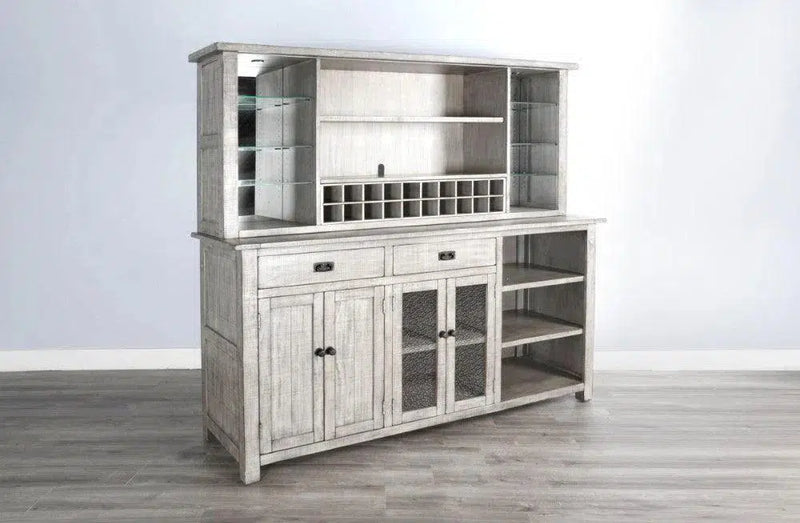 Alpine Grey Buffet And Hutch for Dining Room Buffets & Curios LOOMLAN By Sunny D