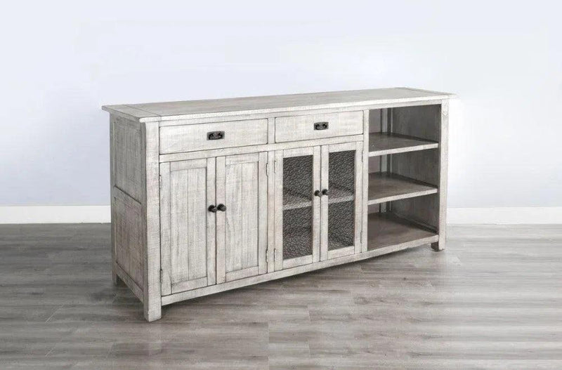 Alpine Grey Buffet And Hutch for Dining Room Buffets & Curios LOOMLAN By Sunny D