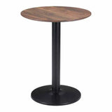 Alto Bistro Table Brown & Black Made with Steel Dining Tables LOOMLAN By Zuo Modern