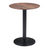 Alto Bistro Table Brown & Black Made with Steel Dining Tables LOOMLAN By Zuo Modern