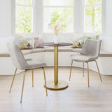 Alto Bistro Table Brown & Gold Dining Tables LOOMLAN By Zuo Modern