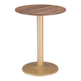 Alto Bistro Table Brown & Gold Dining Tables LOOMLAN By Zuo Modern