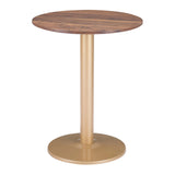 Alto Bistro Table Brown & Gold Dining Tables LOOMLAN By Zuo Modern