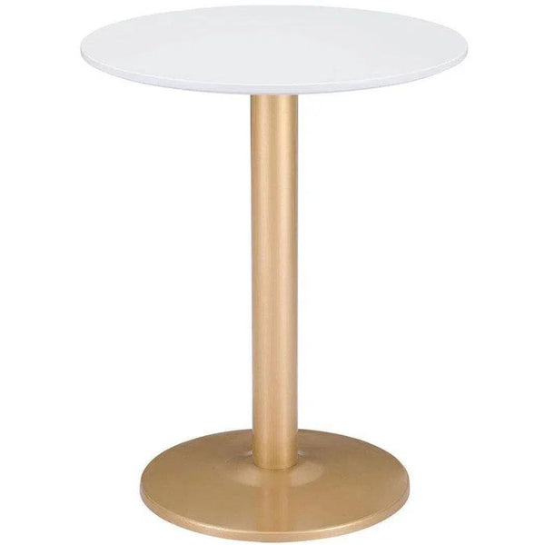 Alto Bistro Table White & Gold Dining Tables LOOMLAN By Zuo Modern