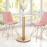 Alto Bistro Table White & Gold Dining Tables LOOMLAN By Zuo Modern