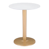 Alto Bistro Table White & Gold Dining Tables LOOMLAN By Zuo Modern