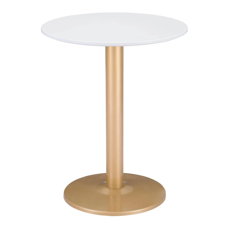 Alto Bistro Table White & Gold Dining Tables LOOMLAN By Zuo Modern