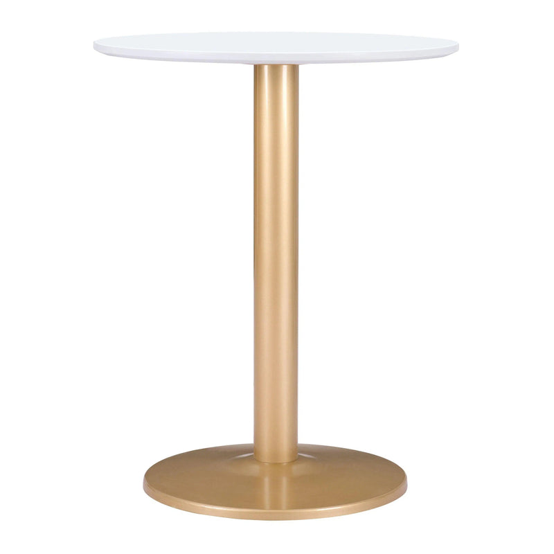 Alto Bistro Table White & Gold Dining Tables LOOMLAN By Zuo Modern