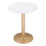 Alto Bistro Table White & Gold Dining Tables LOOMLAN By Zuo Modern