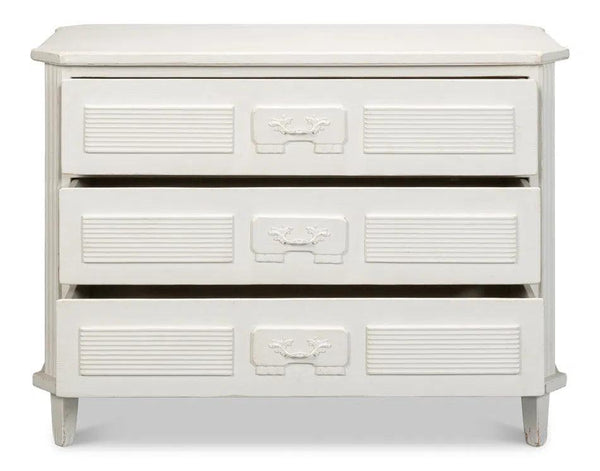 Altus Commode Antique White Three Drawers Chest Chests LOOMLAN By Sarreid