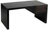 Alvaro Desk, Black Steel with Ebony Walnut Home Office Desks LOOMLAN By Noir