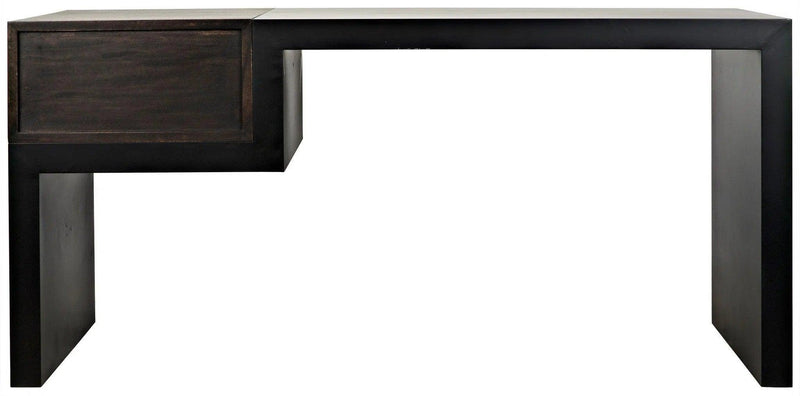 Alvaro Desk, Black Steel with Ebony Walnut Home Office Desks LOOMLAN By Noir