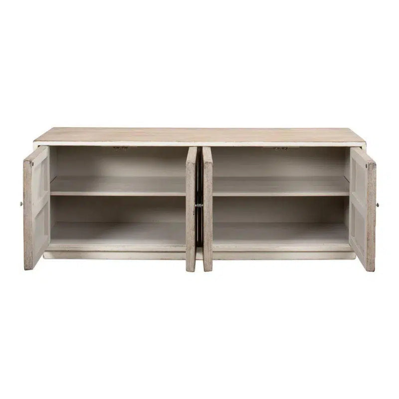 Amalia TV Stand Antique White TV Stands & Media Centers LOOMLAN By Sarreid