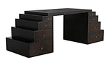 Ambidextrous Desk, Hand Rubbed Black with Light Brown Trim Home Office Desks LOOMLAN By Noir