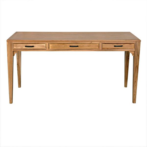 Ambrose Desk, Bleached Teak Home Office Desks LOOMLAN By Noir