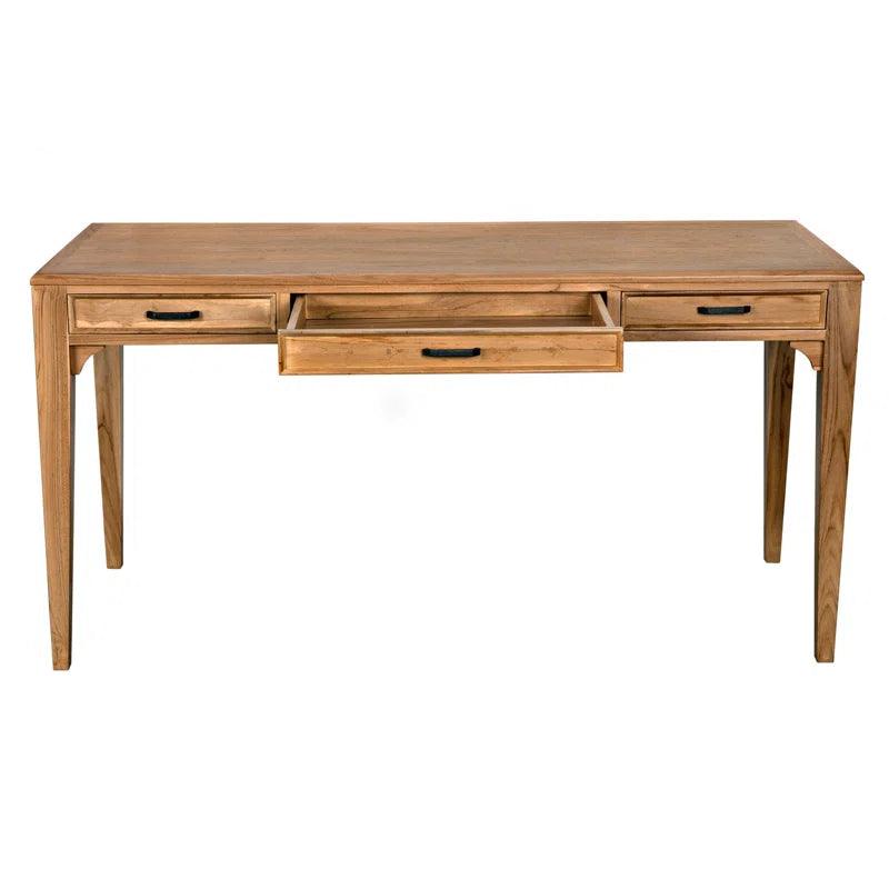 Ambrose Desk, Bleached Teak Home Office Desks LOOMLAN By Noir