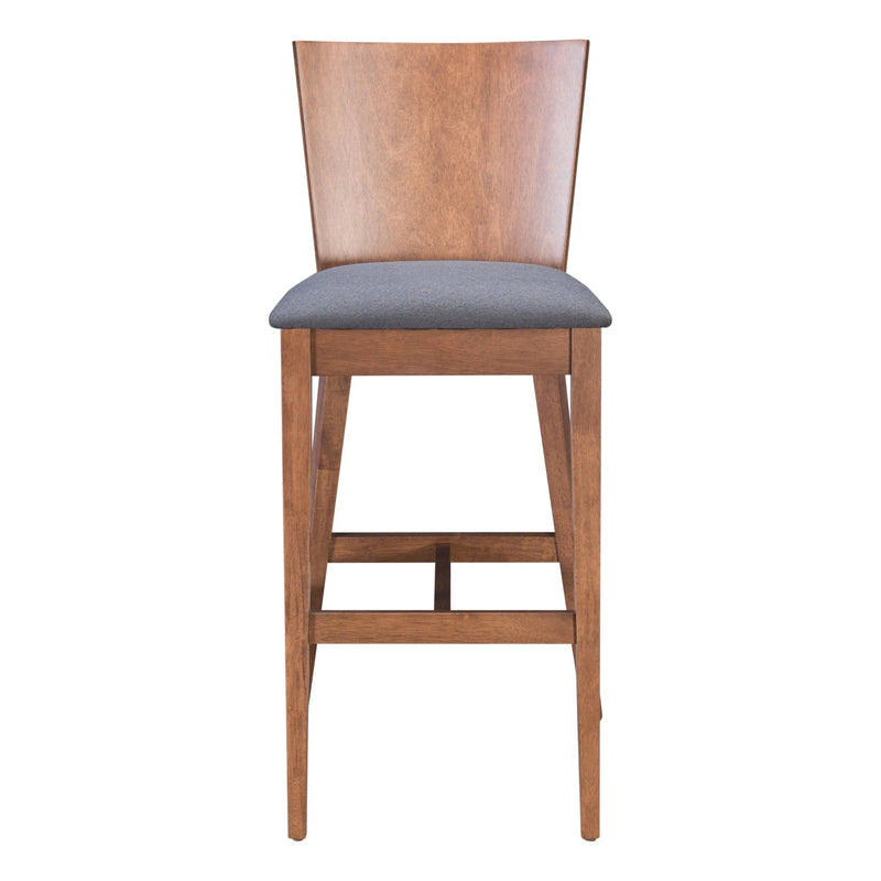 Ambrose Polyester Upholstered Bar Chair (Set of 2) Bar Stools LOOMLAN By Zuo Modern