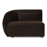 Amelia Wood Brown Left Arm Facing Chair Modular Sofas LOOMLAN By Moe's Home