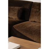 Amelia Wood Brown Left Arm Facing Chair Modular Sofas LOOMLAN By Moe's Home