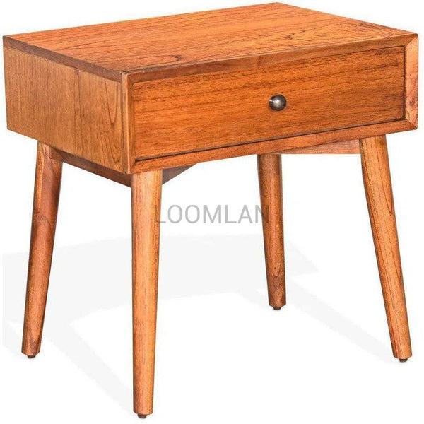 American Modern 24" Mitred Solid Wood Nightstand in Cinnamon Nightstands LOOMLAN By Sunny D