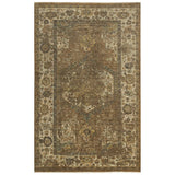 Amla Floral Brown/ Beige Large Area Rugs For Living Room Area Rugs LOOMLAN By LOOMLAN