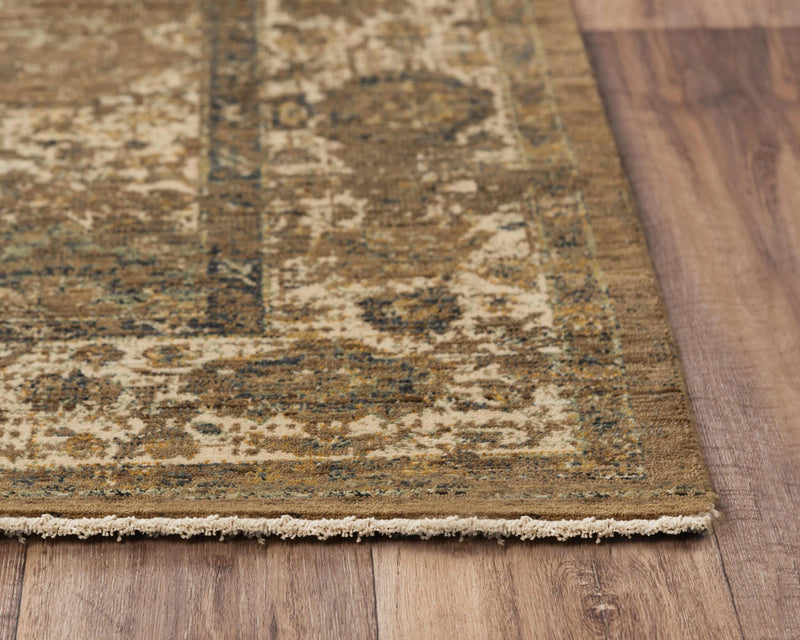 Amla Floral Brown/ Beige Large Area Rugs For Living Room Area Rugs LOOMLAN By LOOMLAN