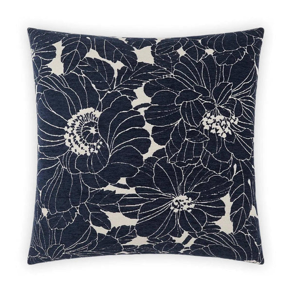 Anathallo Navy Blue Throw Pillow With Insert Throw Pillows LOOMLAN By D.V. Kap