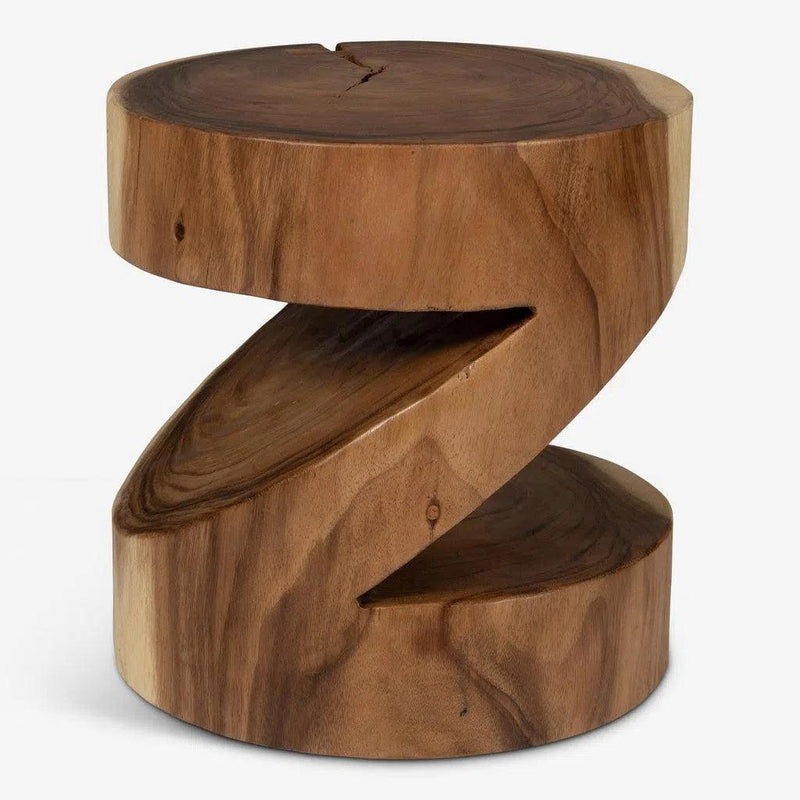 Anchali Natural Solid Chamcha Wooden Side Table Side Tables LOOMLAN By Urbia