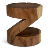 Anchali Natural Solid Chamcha Wooden Side Table Side Tables LOOMLAN By Urbia