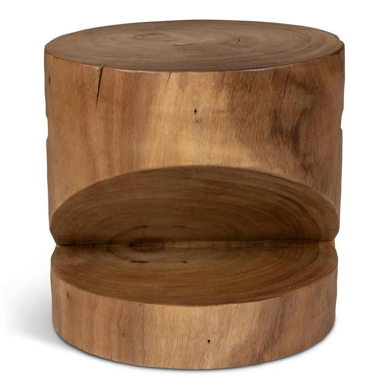 Anchali Natural Solid Chamcha Wooden Side Table Side Tables LOOMLAN By Urbia