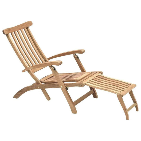 Anders Teak Folding Outdoor Deck Chair Lounge Outdoor Lounge Chairs LOOMLAN By HiTeak