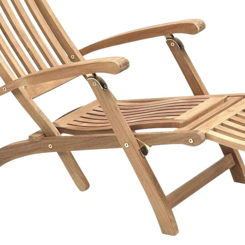 Anders Teak Folding Outdoor Deck Chair Lounge Outdoor Lounge Chairs LOOMLAN By HiTeak