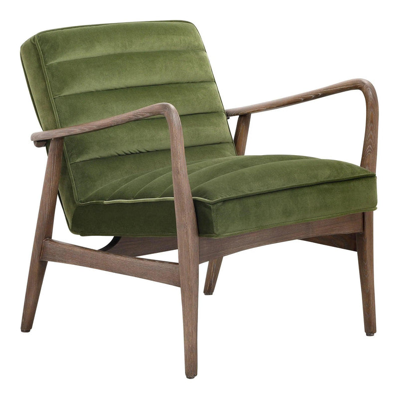 Anderson Polyester Fiber and Ash Wood Green Armchair Club Chairs LOOMLAN By Moe's Home