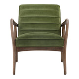 Anderson Polyester Fiber and Ash Wood Green Armchair Club Chairs LOOMLAN By Moe's Home