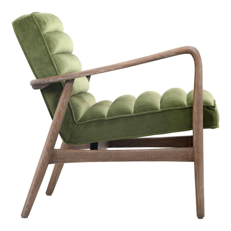 Anderson Polyester Fiber and Ash Wood Green Armchair Club Chairs LOOMLAN By Moe's Home