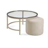 Anderson Steel and Glass Gold Round Cocktail Table Coffee Tables LOOMLAN By Bassett Mirror