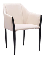 Andover Steel Beige Dining Arm Chair (Set of 2) Dining Chairs LOOMLAN By Zuo Modern