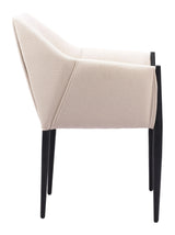 Andover Steel Beige Dining Arm Chair (Set of 2) Dining Chairs LOOMLAN By Zuo Modern