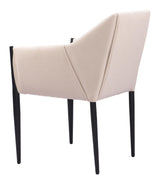 Andover Steel Beige Dining Arm Chair (Set of 2) Dining Chairs LOOMLAN By Zuo Modern