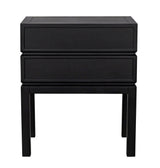 Andras Wood Black Round Side Table Side Tables LOOMLAN By Noir