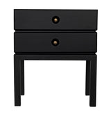 Andras Wood Black Round Side Table Side Tables LOOMLAN By Noir