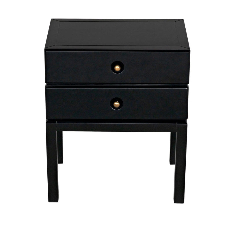 Andras Wood Black Round Side Table Side Tables LOOMLAN By Noir