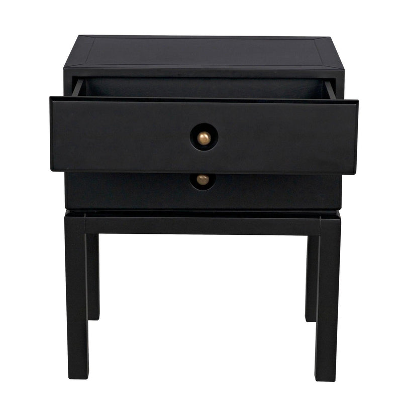 Andras Wood Black Round Side Table Side Tables LOOMLAN By Noir