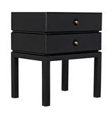 Andras Wood Black Round Side Table Side Tables LOOMLAN By Noir