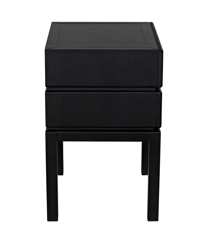 Andras Wood Black Round Side Table Side Tables LOOMLAN By Noir