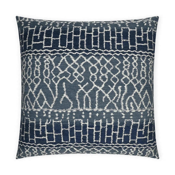 Andreozzi Indigo Blue Slate Blue Large Throw Pillow With Insert Throw Pillows LOOMLAN By D.V. Kap