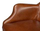 Andrew Jackson Swivel Brown Leather Desk Chair Havana Leather Office Chairs LOOMLAN By Sarreid