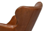 Andrew Jackson Swivel Brown Leather Desk Chair Havana Leather Office Chairs LOOMLAN By Sarreid