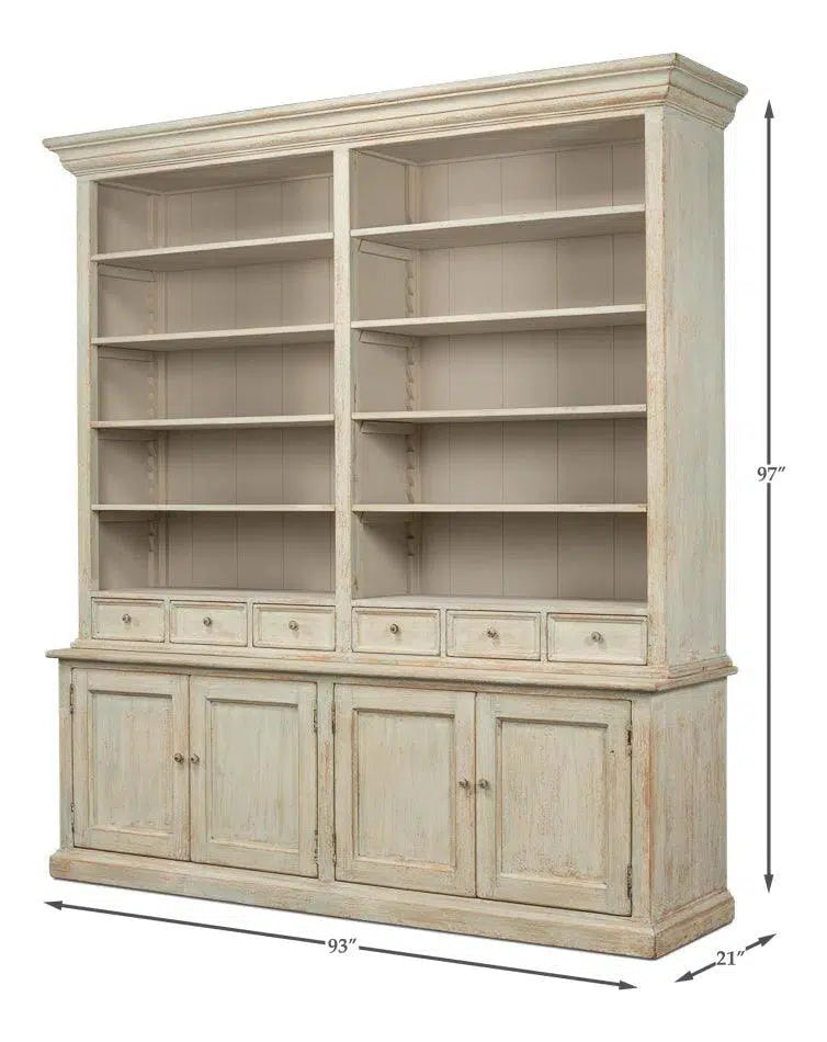 Angelique Bookcase With Cabinets and Drawers Bookcases LOOMLAN By Sarreid